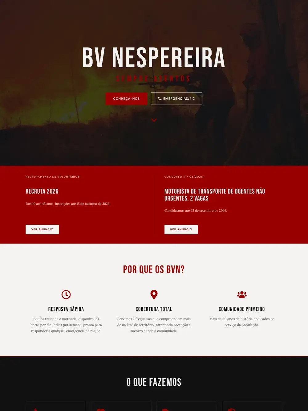 Site BV Nespereira visto no computador