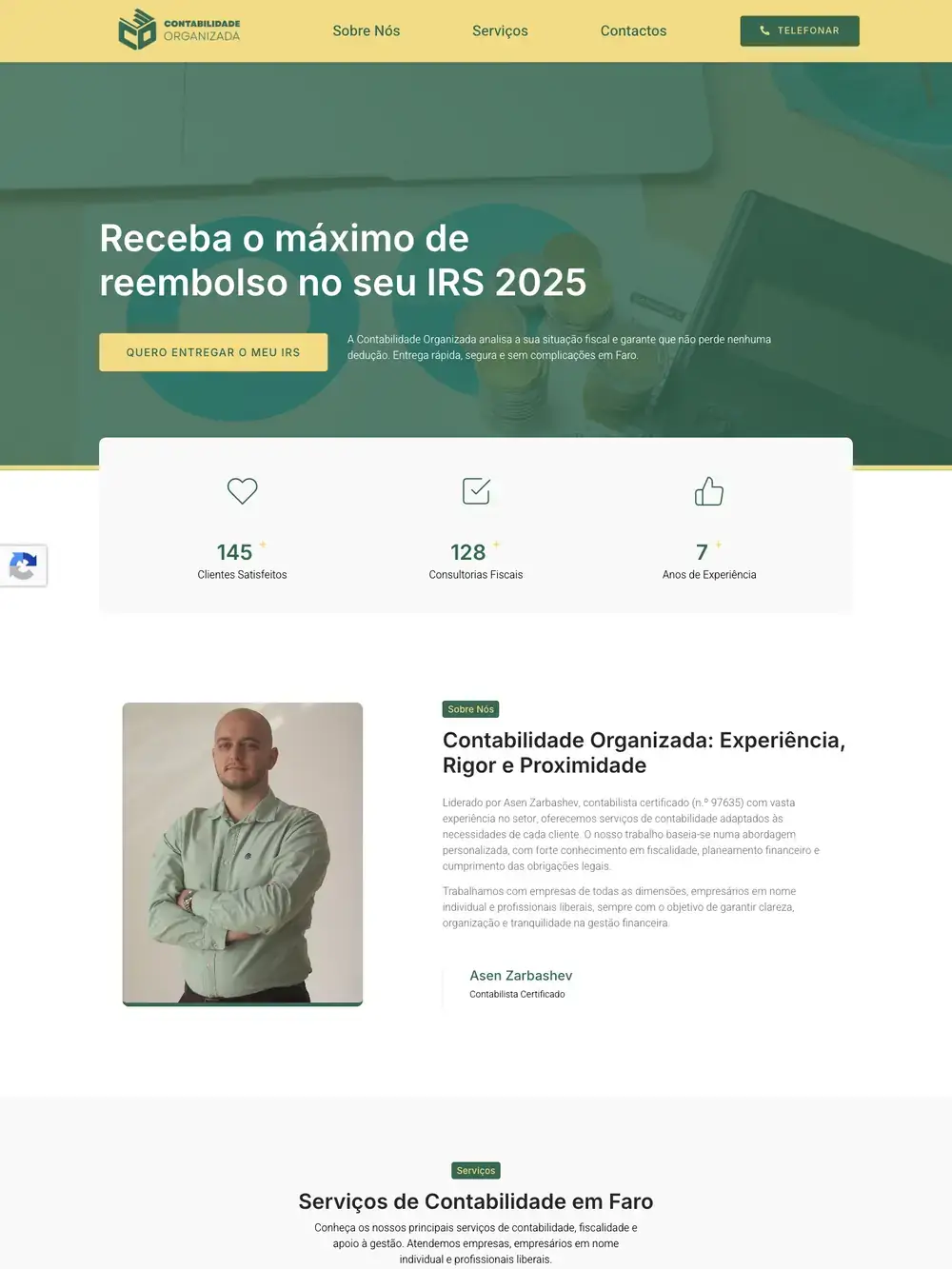 Site Contabilidade Organizada visto no computador