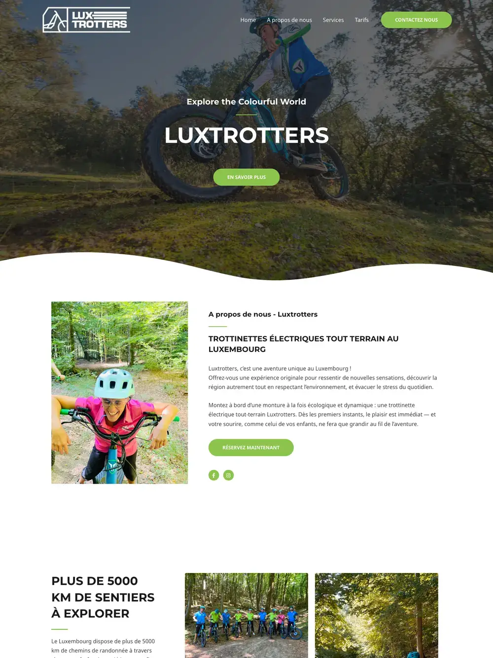 Site Lux Trotters visto no computador