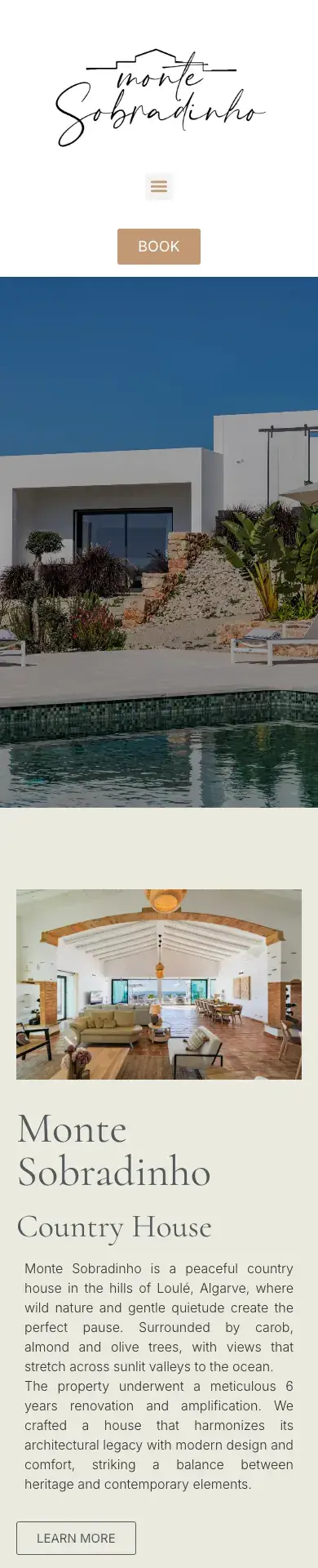 Site Monte Sobradinho visto num telemóvel