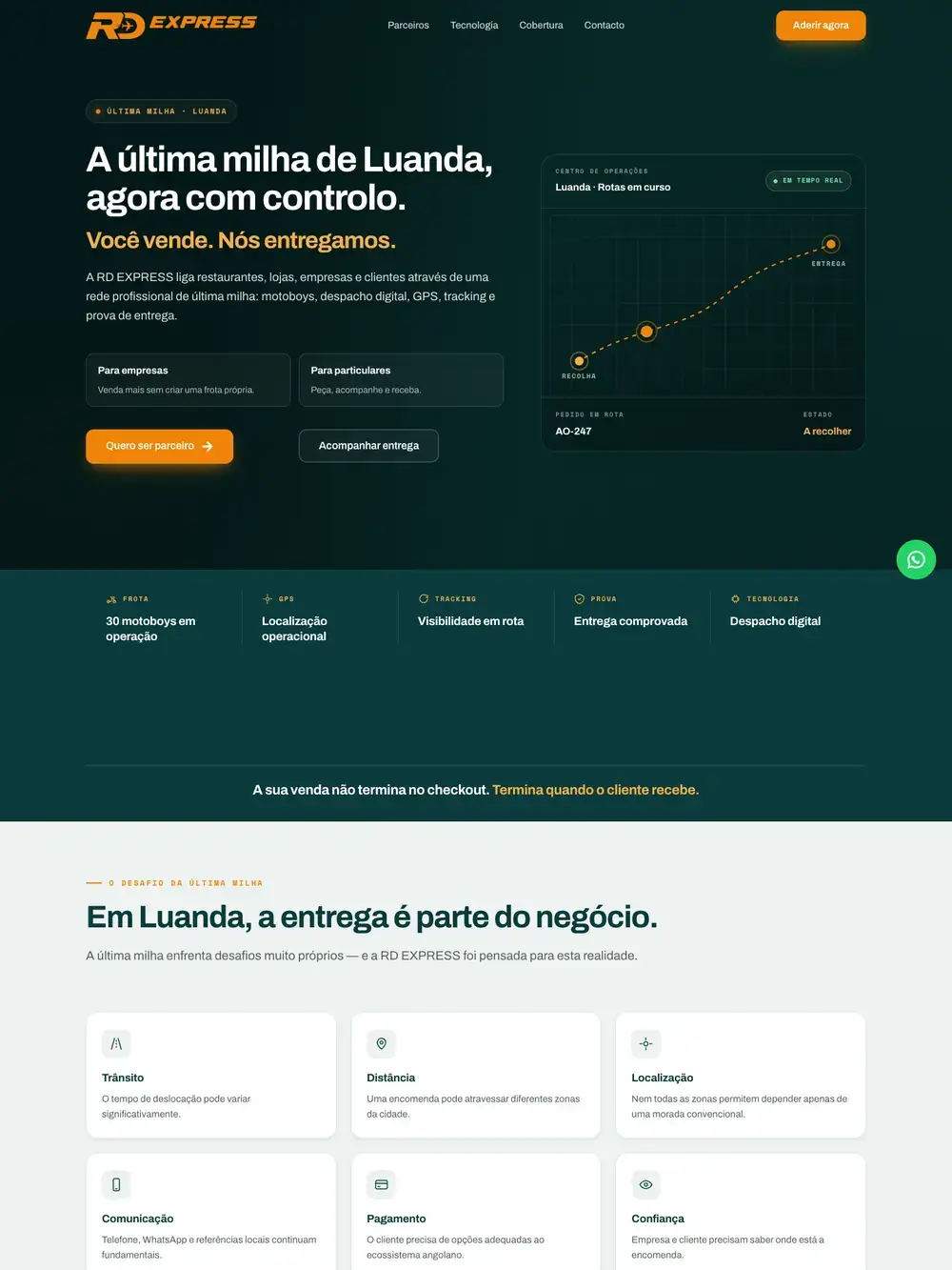 Site RD Express visto no computador